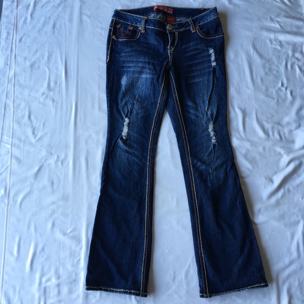 Zara Di jeans dark ripped jeans Sz 9
